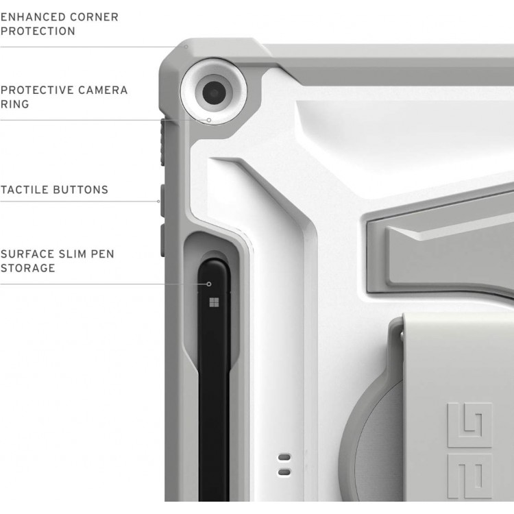 Θήκη UAG PLASMA Healthcare SHELL με Χειρολαβή & ιμάντα ώμου για MICROSOFT Surface Pro 12" (1st - 2025) - ΛΕΥΚΟ/ΓΚΡΙ - 324023B14130