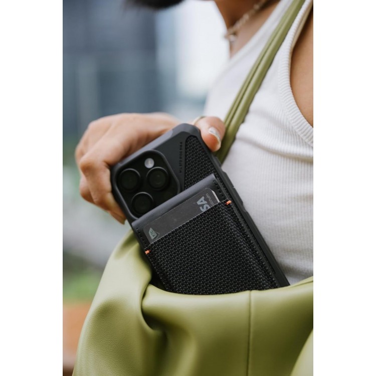 UAG Metropolis universal MagSafe Μαγνητικό Πορτοφόλι 5Xπιστωτικών καρτών με Βάση στήριξης - Kevlar ΜΑΥΡΟ - 964445113940