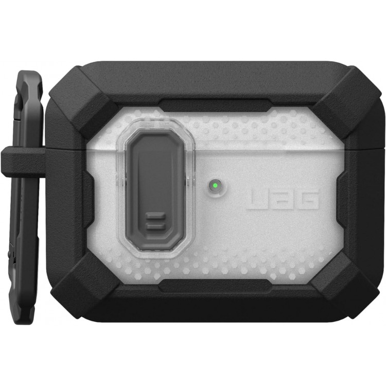 Θήκη UAG Plasma για Apple AirPods PRO 3 2025, Ασύρματη φόρτιση/Ένδειξη LED, αποσπώμενο Carabiner Hook - ΜΑΥΡΟ - 104132114040