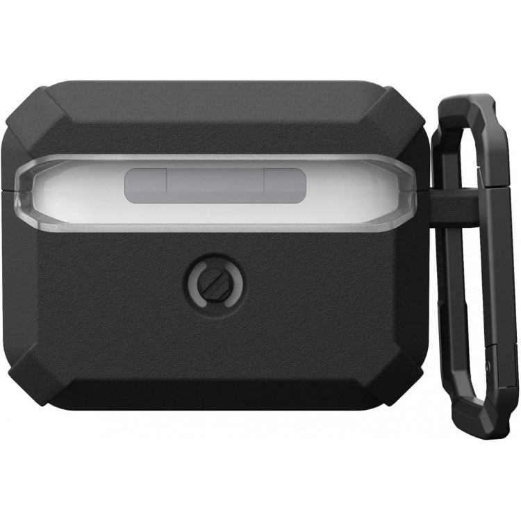 Θήκη UAG Plasma για Apple AirPods PRO 3 2025, Ασύρματη φόρτιση/Ένδειξη LED, αποσπώμενο Carabiner Hook - ΜΑΥΡΟ - 104132114040