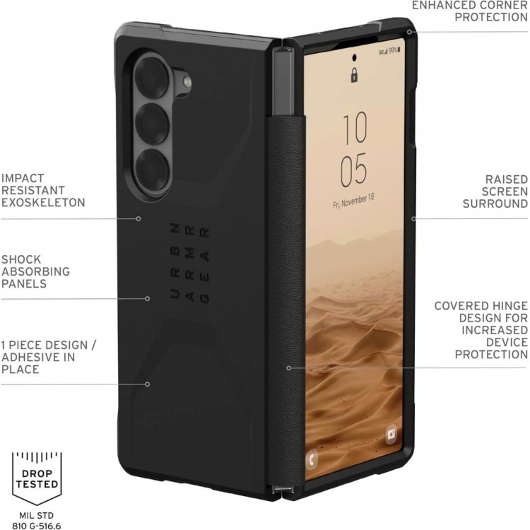 Θήκη UAG Civilian για SAMSUNG GALAXY Z FOLD 6 2024 - ΜΑΥΡΟ - 214451114040