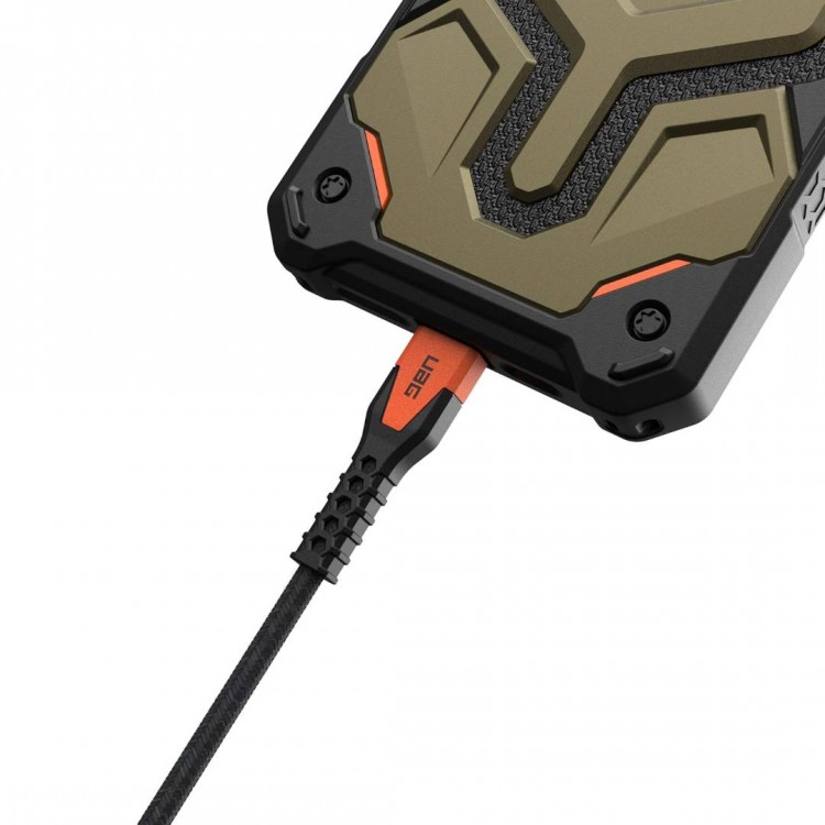 UAG ULTRA RUGGED Kevlar USB-C σε Lightning 30W καλώδιο 1.5μ - ΜΑΥΡΟ/ΠΟΡΤΟΚΑΛΙ - 9B4414114097