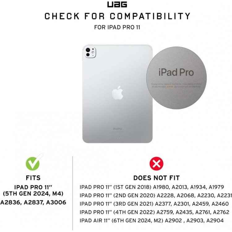 Θήκη UAG Plyo Cover για Apple iPad Air 11" (2024 - 5th gen - M4) - ΜΑΥΡΟ ΔΙΑΦΑΝΟ - 124477114043