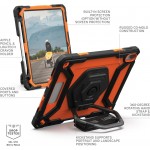 Θήκη PLASMA HK ε χειρολαβή, kickstand, προστατευτικό οθόνης για Apple iPad 10.9 (2022 - 10th gen), APPLE iPad 11 2025 - ΠΟΡΤΟΚΑΛΙ / ΜΑΥΡΟ - 124470B19740