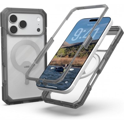 Case UAG Trooper MagSafe με Προστατευτικό πλαίσιο/θύρα φόρτισης for Apple iPhone 17 Pro 6.3 5G 2025 - Ash/ΔΙΑΦΑΝΟ - 114521114G31