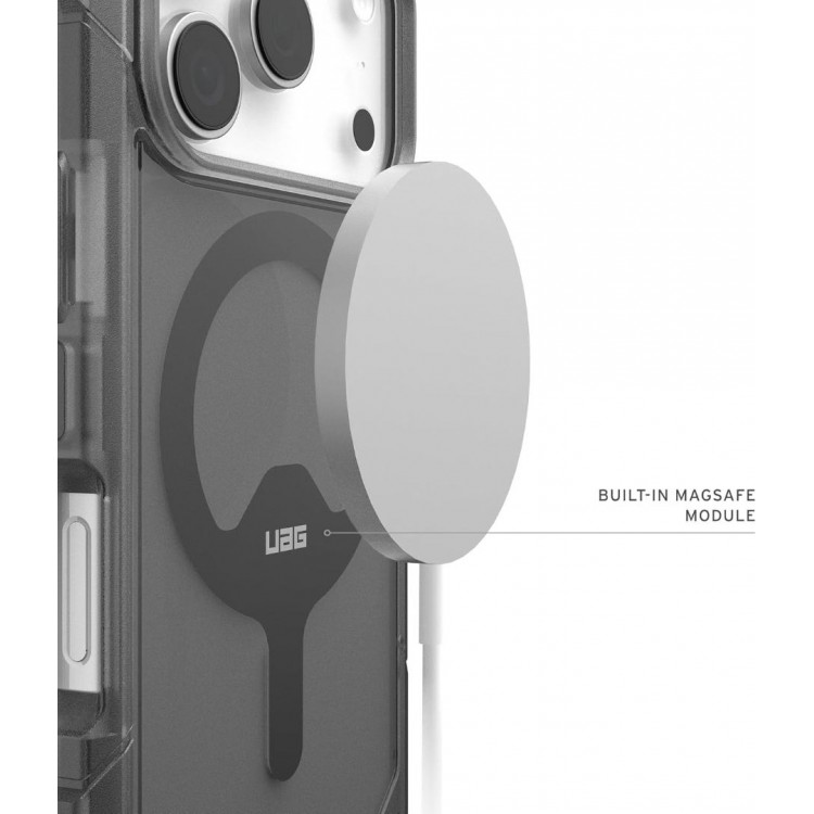 Case UAG Trooper MagSafe με Προστατευτικό πλαίσιο/θύρα φόρτισης for Apple iPhone 17 Pro 6.3 5G 2025 - Ash/ΔΙΑΦΑΝΟ - 114521113131