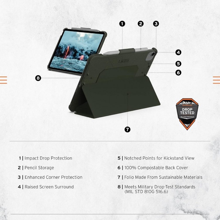 Θήκη UAG Outback BIO FOLIO BOOK για Apple iPad 10.2" (2021 - 2019) - ΠΡΑΣΙΝΟ - 121915117272