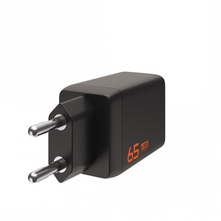 UAG SRGE 65W GaN PD/Quick Charge οικιακός φορτιστής EU, 3ΧΘύρες - 2XUSB-C, 1XUSB-A - Μαύρο - 9B443711V4040