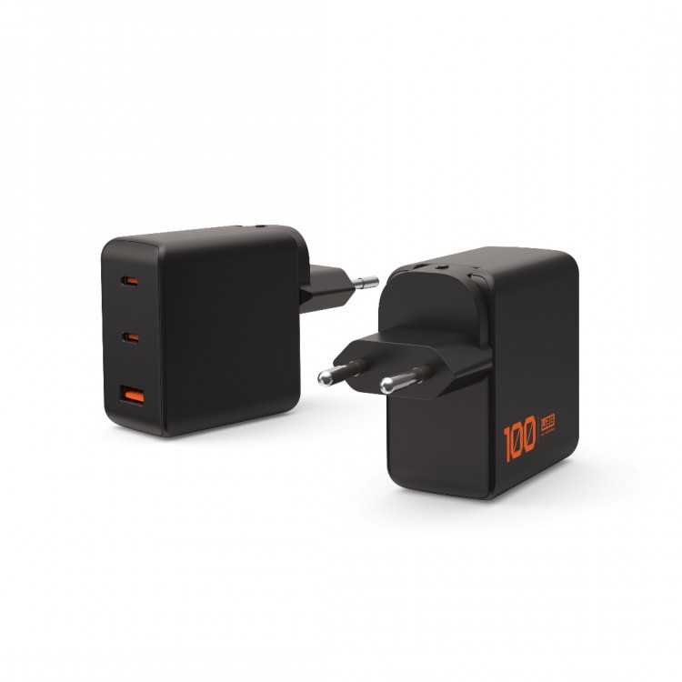 UAG SRGE 100W GaN PD/Quick Charge οικιακός φορτιστής EU, 3ΧΘύρες - 2XUSB-C, 1XUSB-A - Μαύρο - 9B443811V4040