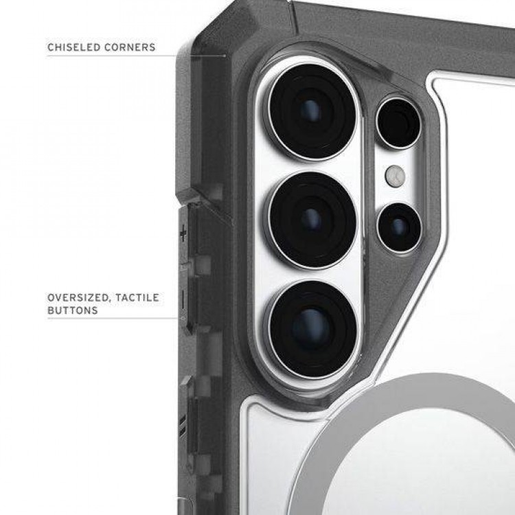 Case UAG Trooper MagSafe με Προστατευτικό πλαίσιο/θύρα φόρτισης για Samsung Galaxy S26 Ultra 6.9 5G 2026 - ΔΙΑΦΑΝΟ/ΓΚΡΙ - 214516114G31