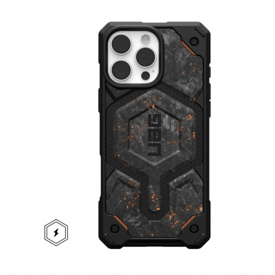Θήκη UAG MONARCH Pro MagSafe Forged Carbon με Copper, Limited Edition , για Apple iPhone 16 Pro MAX 6.7 2024 - ΜΑΥΡΟ ΠΟΡΤΟΚΑΛΙ - 114457114FCU 
