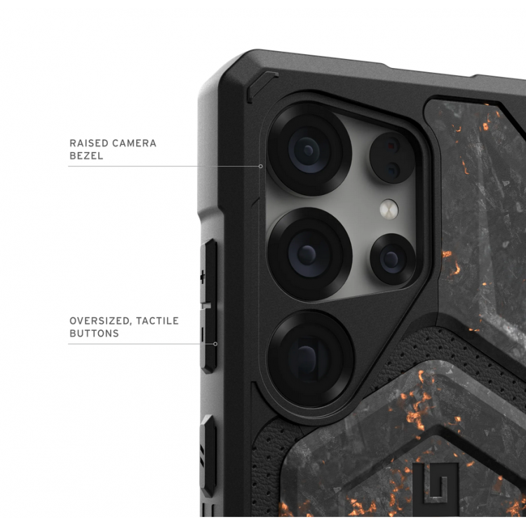 Θήκη UAG MONARCH Pro MagSafe Forged Carbon με Copper, Limited Edition , για Samsung Galaxy S25 Ultra 5G 2025 - ΜΑΥΡΟ ΠΟΡΤΟΚΑΛΙ - 214461114FCU 