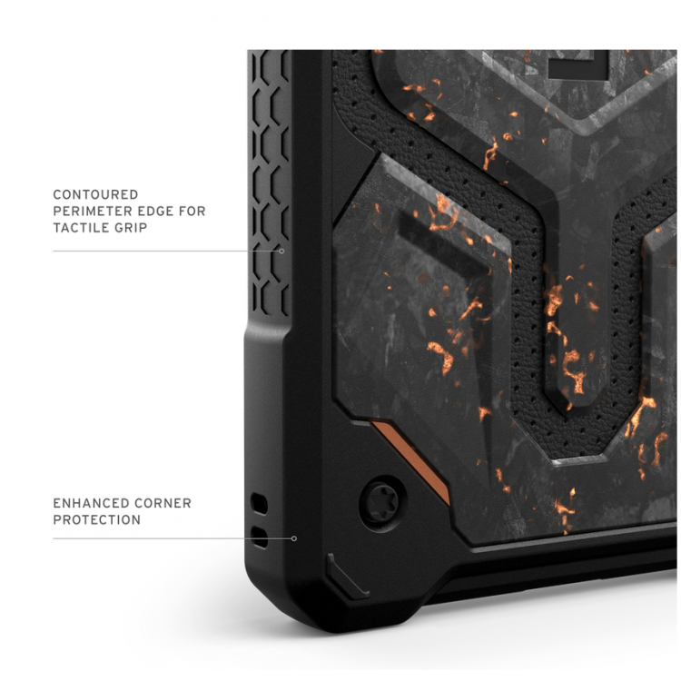 Θήκη UAG MONARCH Pro MagSafe Forged Carbon με Copper, Limited Edition , για Samsung Galaxy S25 Ultra 5G 2025 - ΜΑΥΡΟ ΠΟΡΤΟΚΑΛΙ - 214461114FCU 