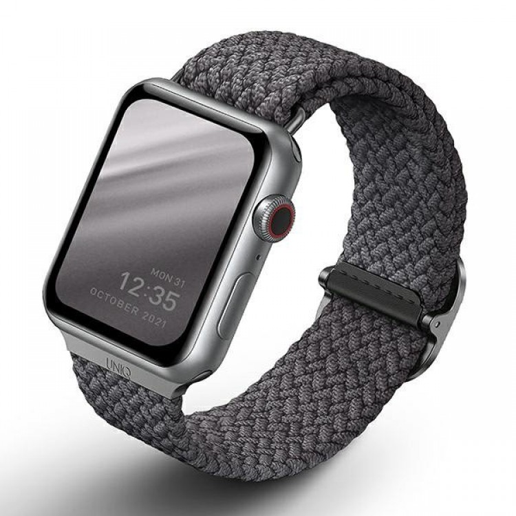 UNIQ Aspen Braided DE Strap Λουράκι για Apple Watch series 4/5/6/7/SE/8/9/10/11 - 38/40/41/42mm - Γκρι/ Γρανίτη - UNIQ409GRAGRY