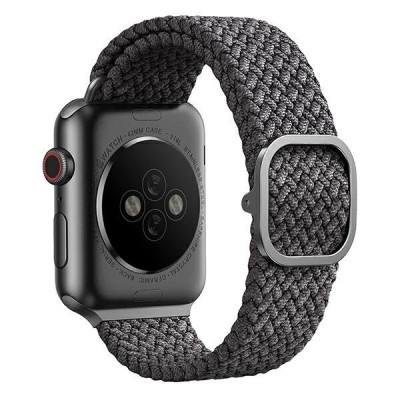 UNIQ Aspen Braided DE Strap Λουράκι για Apple Watch series 4/5/6/7/SE/8/9/10/11 - 38/40/41/42mm - Γκρι/ Γρανίτη - UNIQ409GRAGRY