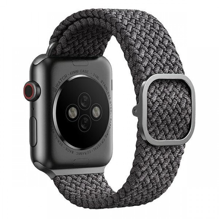 UNIQ Aspen Braided DE Strap Λουράκι για Apple Watch series 4/5/6/7/SE/8/9/10/11 - 38/40/41/42mm - Γκρι/ Γρανίτη - UNIQ409GRAGRY