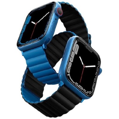 UNIQ Revix Reversible Μαγνητικό BAND Λουράκι για Apple Watch series 4/5/6/7/SE 44/45mm - ΜΑΥΡΟ ΜΠΛΕ - UNIQ627BLKBLU