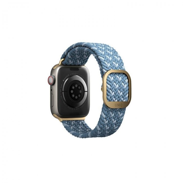 UNIQ Aspen Braided DE Strap Λουράκι για Apple Watch series 4/5/6/7/SΕ - 40mm/41mm/38mm - Cerulean ΜΠΛΕ - UNIQ575BLU