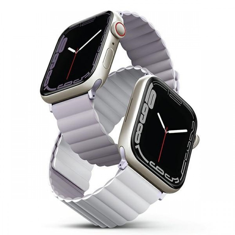 UNIQ Revix Reversible Μαγνητικό BAND Λουράκι για Apple Watch series 4/5/6/7/SE/8/9/10/Ultra 1/2 - 44/45/46/49mm - ΛΕΥΚΟ ΜΩΒ - UNIQ739