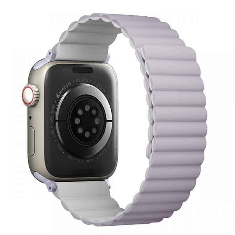 UNIQ Revix Reversible Μαγνητικό BAND Λουράκι για Apple Watch series 4/5/6/7/SE/8/9/10/Ultra 1/2 - 44/45/46/49mm - ΛΕΥΚΟ ΜΩΒ - UNIQ739