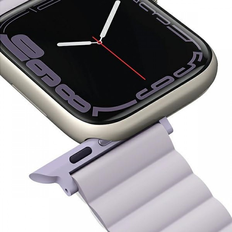 UNIQ Revix Reversible Μαγνητικό BAND Λουράκι για Apple Watch series 4/5/6/7/SE/8/9/10/Ultra 1/2 - 44/45/46/49mm - ΛΕΥΚΟ ΜΩΒ - UNIQ739