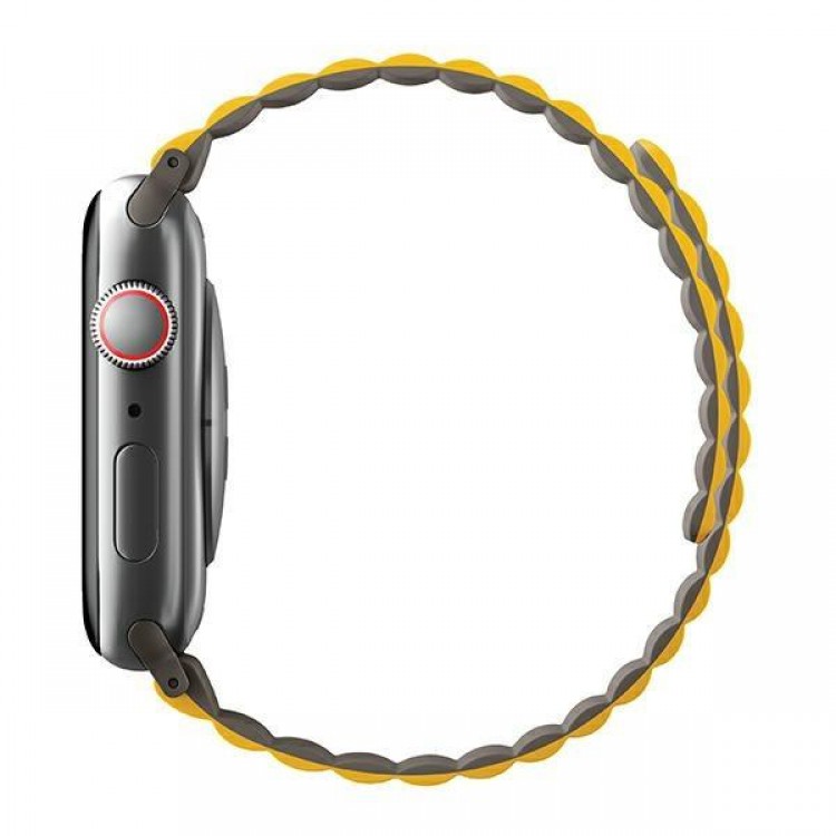 UNIQ Revix Reversible Μαγνητικό BAND Λουράκι για Apple Watch series 4/5/6/7/SE/8/9/10/Ultra 1/2 - 44/45/46/49mm - ΚΙΤΡΙΝΟ/ΧΑΚΙ - UNIQ740