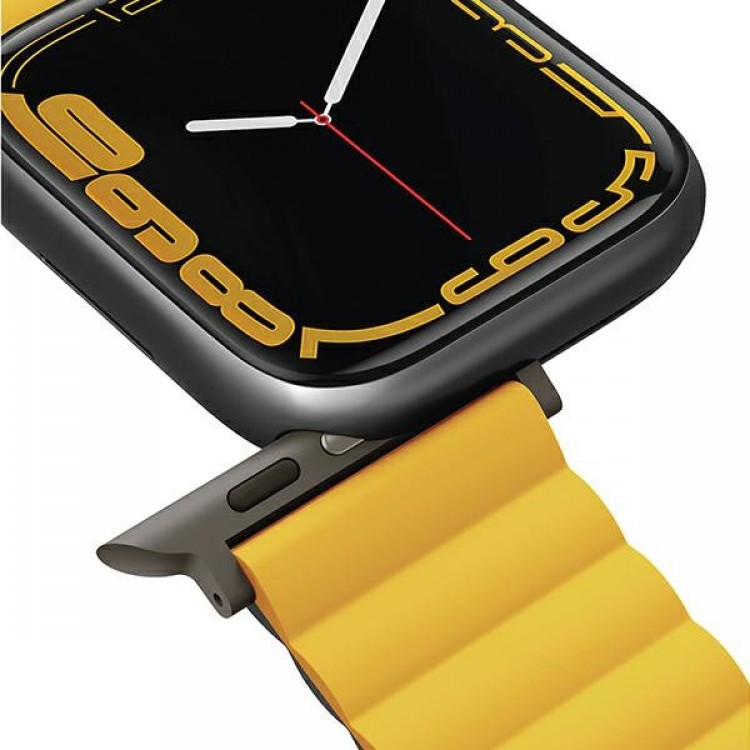 UNIQ Revix Reversible Μαγνητικό BAND Λουράκι για Apple Watch series 4/5/6/7/SE/8/9/10/Ultra 1/2 - 44/45/46/49mm - ΚΙΤΡΙΝΟ/ΧΑΚΙ - UNIQ740