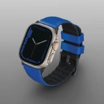 UNIQ Linus Airosoft Silicone BAND Λουράκι σιλικόνης για Apple Watch series 4/5/6/7/SE/8/9/10/Ultra 1/2 - 44/45/46/49mm - ΜΠΛΕ/Racing Blue  - UNIQ897