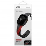 UNIQ Stride De Rubber BAND Λουράκι για Apple Watch series 4/5/6/7/SE/8/910/Ultra 1/2/3 - 42/44/45/46/49mm - ΑΝΘΡΑΚΙ ΜΑΥΡΟ / ΚΟΚΚΙΝΟ - UNIQ1541