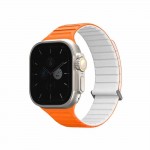 UNIQ Revix Reversible EVO Μαγνητικό BAND Λουράκι για Apple Watch Series 49/46/45/44MM - AMBER ΠΟΡΤΟΚΑΛΙ/ΛΕΥΚΟ - UNIQ-49MM-REVEAORGWHT