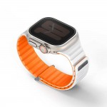 UNIQ Revix Reversible EVO Μαγνητικό BAND Λουράκι για Apple Watch Series 49/46/45/44MM - AMBER ΠΟΡΤΟΚΑΛΙ/ΛΕΥΚΟ - UNIQ-49MM-REVEAORGWHT