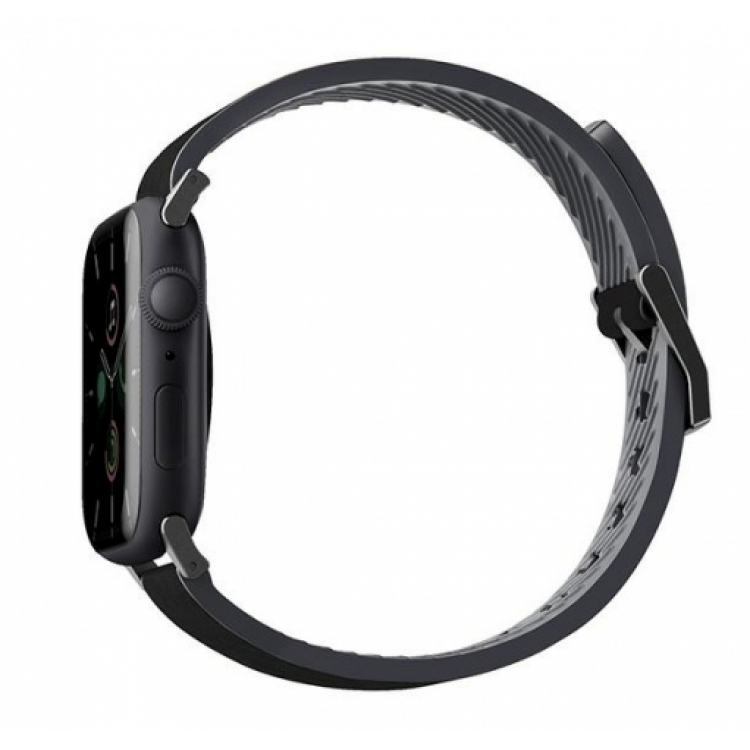 UNIQ Straden Waterproof ΔΕΡΜΑΤΙΝΟ Hybrid Strap Λουράκι για Apple Watch series 4/5/6/7/SE - 45/44/42mm - ΜΑΥΡΟ - UNIQ588BLK