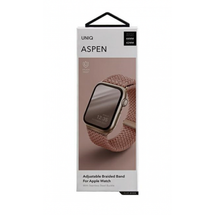 UNIQ Aspen Braided DE Strap Λουράκι για Apple Watch series 4/5/6/7/SΕ - 45/44/42mm - Grapefruit Pink - UNIQ580GRAPNK