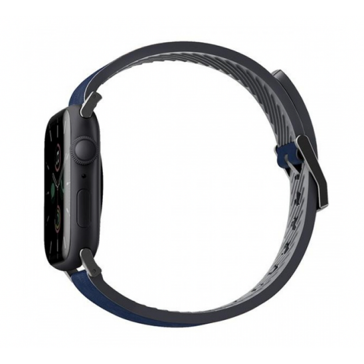 UNIQ Straden Waterproof ΔΕΡΜΑΤΙΝΟ Hybrid Strap Λουράκι για Apple Watch series 4/5/6/7/SE - 45/44/42mm - ΜΠΛΕ - UNIQ590BLU