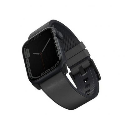 UNIQ Straden Waterproof Leather Hybrid Strap for Apple Watch series 4/5/6/7/SE/8 - 45/44/42mm - Gray -  UNIQ589GRY