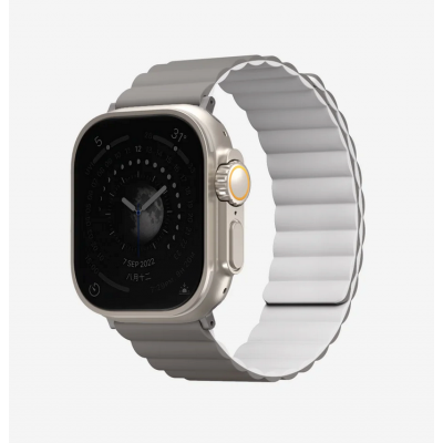 UNIQ Revix Reversible Magnetic BAND for Apple Watch series 4/5/6/7/8/SE & ULTRA 42/44/45/49mm - GREY DOVE WHITE - UNIQ-49MM-REVAGRYDWHT