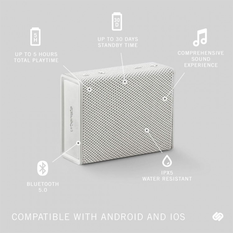 Urbanista Sydney Bluetooth 5.0 Φορητό Ασύρματο Ηχείο, Water-resistant (IPX5) Palm Sized - ΛΕΥΚΟ Mist - UR-1035525