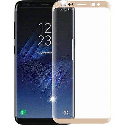 VMAX Screen Protector Fullcover 3D FULL CURVED 0.23MM CASE FRIENDLY Tempered Glass for Samsung G950 Galaxy S8 PLUS - GOLD
