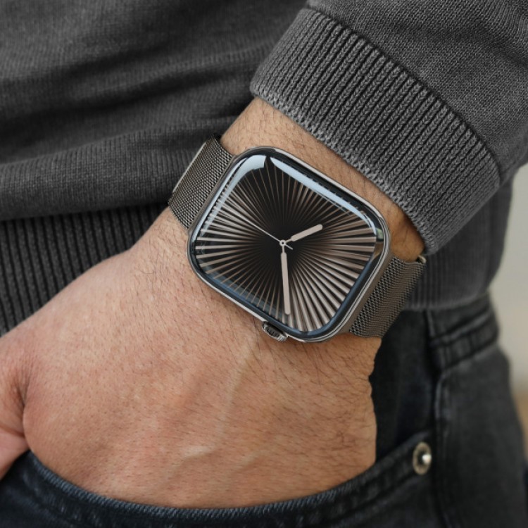 Vonmählen Metal Milanese Loop 2 BAND Λουράκι για Apple Watch SERIES - One Size (44/45/46/49mm) - ΓΚΡΙ ΓΡΑΝΙΤΗΣ - AWS00176