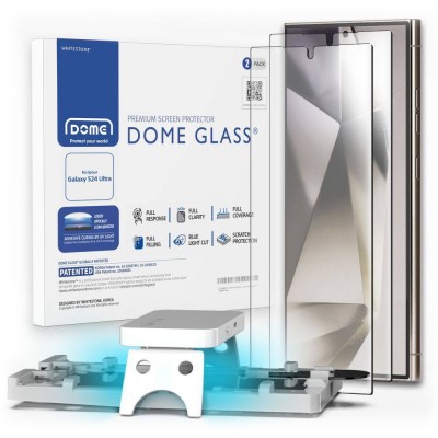 WHITESTONE DOME Γυαλί Προστασίας Fullcover 3D 9H 0.33MM FULL CURVED για SAMSUNG GALAXY S24 ULTRA 5G 2024 - 2-ΤΕΜ - ΔΙΑΦΑΝΟ