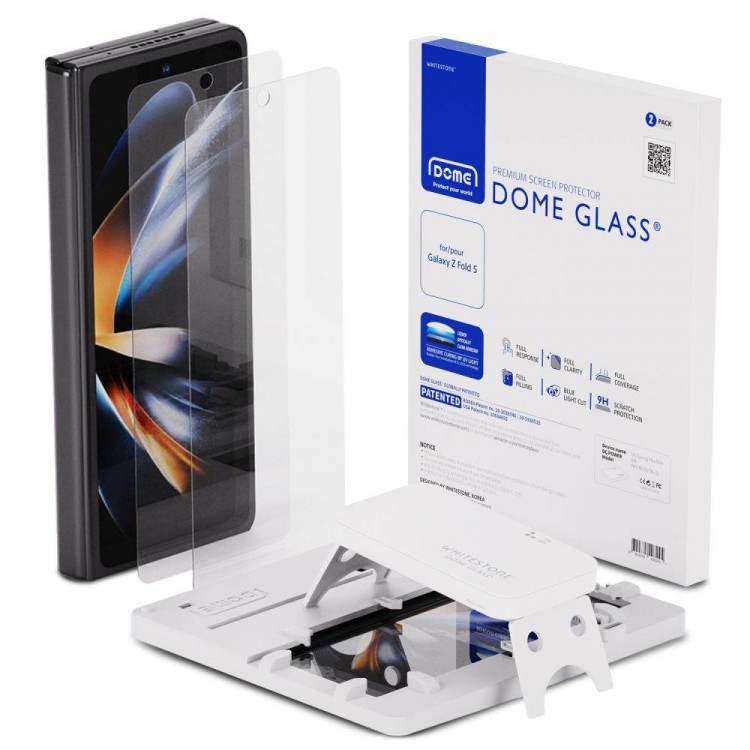 WHITESTONE DOME Γυαλί προστασία Fullcover 3D 9H 0.33MM FULL CURVED για Samsung Galaxy  Z FOLD 5 2023 - 2-ΤΕΜ  - ΔΙΑΦΑΝΟ