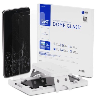 WHITESTONE DOME Γυαλί προστασίας UV LED KIT Fullcover 2-SET 3D 9H 0.33MM FULL CURVED για GOOGLE PIXEL 8 - ΔΙΑΦΑΝΟ - 2 TEM