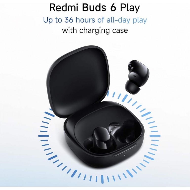 Xiaomi Ασύρματα ακουστικά Earbuds Redmi Buds 6 Play - Bluetooth 5.4, Noise Cancellation, Ergonomic Design - ΛΕΥΚΟ