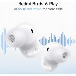 Xiaomi Ασύρματα ακουστικά Earbuds Redmi Buds 6 Play - Bluetooth 5.4, Noise Cancellation, Ergonomic Design - ΛΕΥΚΟ