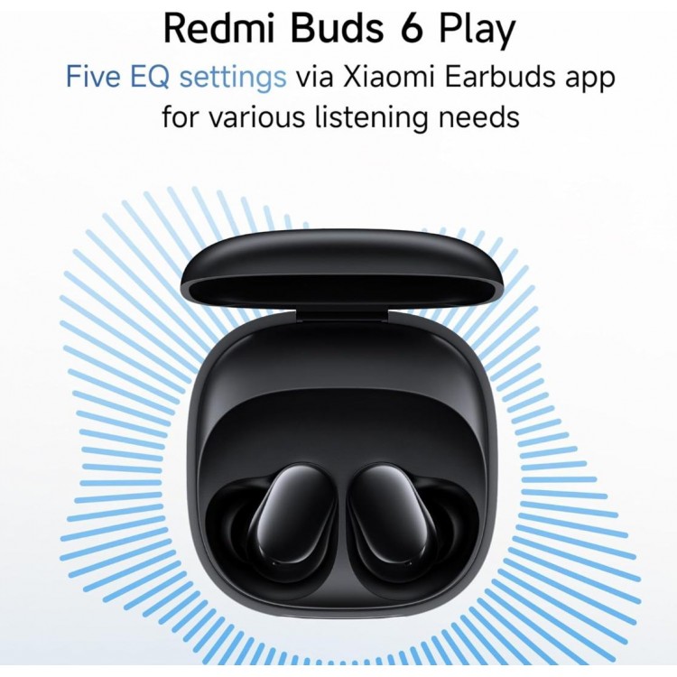 Xiaomi Ασύρματα ακουστικά Earbuds Redmi Buds 6 Play - Bluetooth 5.4, Noise Cancellation, Ergonomic Design - ΛΕΥΚΟ