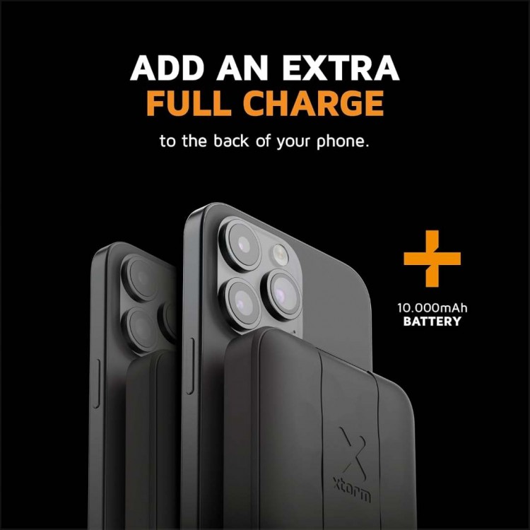 Xtorm MagCharge Pro universal Μαγνιτικό Power Bank 10.000mAh με USB-C, LED και βάση - ΜΑΥΡΟ - XT-FS5W101