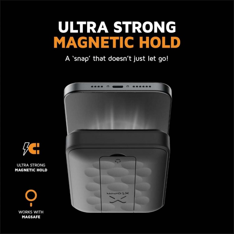 Xtorm MagCharge Pro universal Μαγνιτικό Power Bank 10.000mAh με USB-C, LED και βάση - ΜΑΥΡΟ - XT-FS5W101