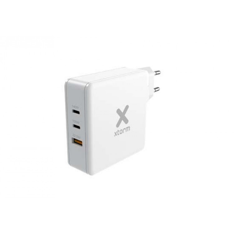 Xtorm 140W Φορτιστής οικιακός τοίχου 2XUSB-C PD, 1XUSB-A EPR GaN για MacBook και Φορητούς Υπολογιστ΄ες - ΛΕΥΚΟ - XT-XAT140