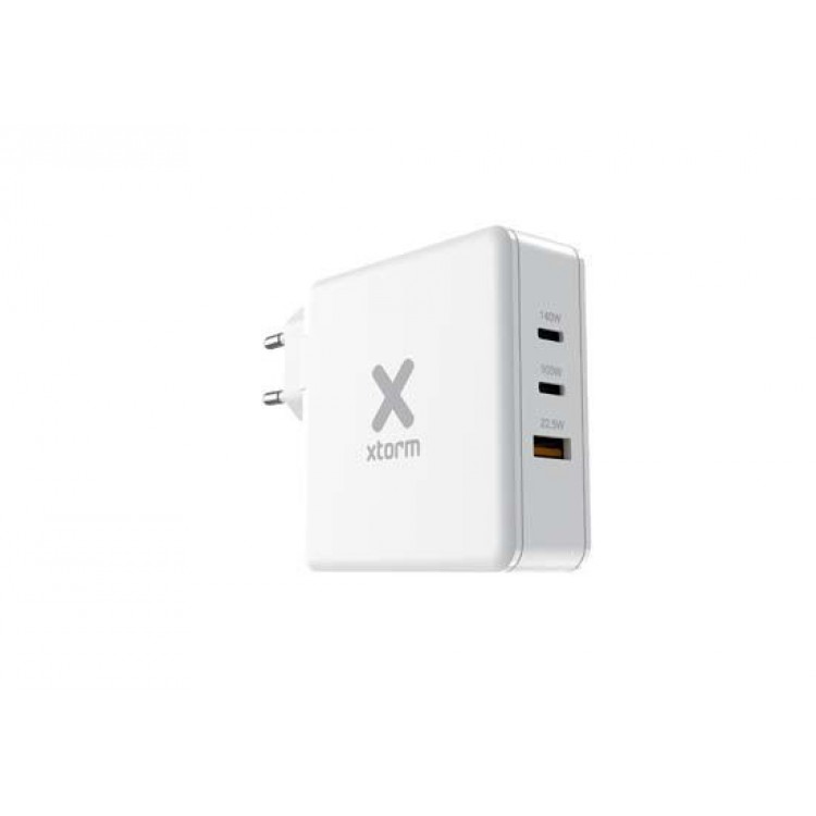 Xtorm 140W Φορτιστής οικιακός τοίχου 2XUSB-C PD, 1XUSB-A EPR GaN για MacBook και Φορητούς Υπολογιστ΄ες - ΛΕΥΚΟ - XT-XAT140