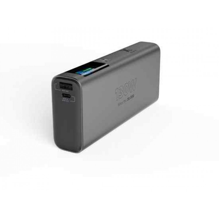 XTORM Nova Pro Ultra FastCharge USB-C Powerbank Αλουμινίου 20K, 130W, 20.000mA με Smart Οθόνη για Notebook,Smartphones,Tablets - XT-XNP200 - ΓΚΡΙ ΜΑΥΡΟ